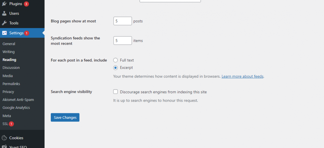 WordPress Search Indexing