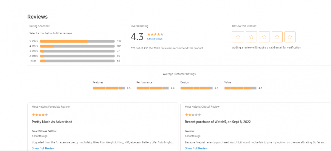 Samsung reviews