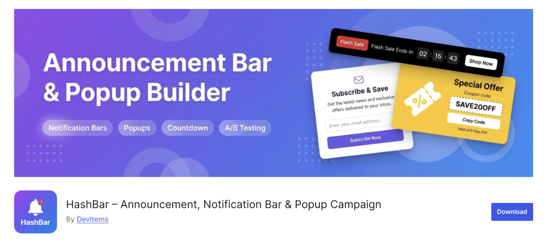 hashbar plugin banner