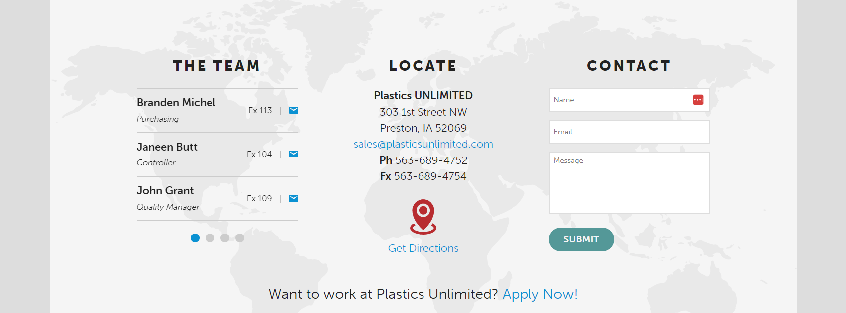 Screenshot of a footer
