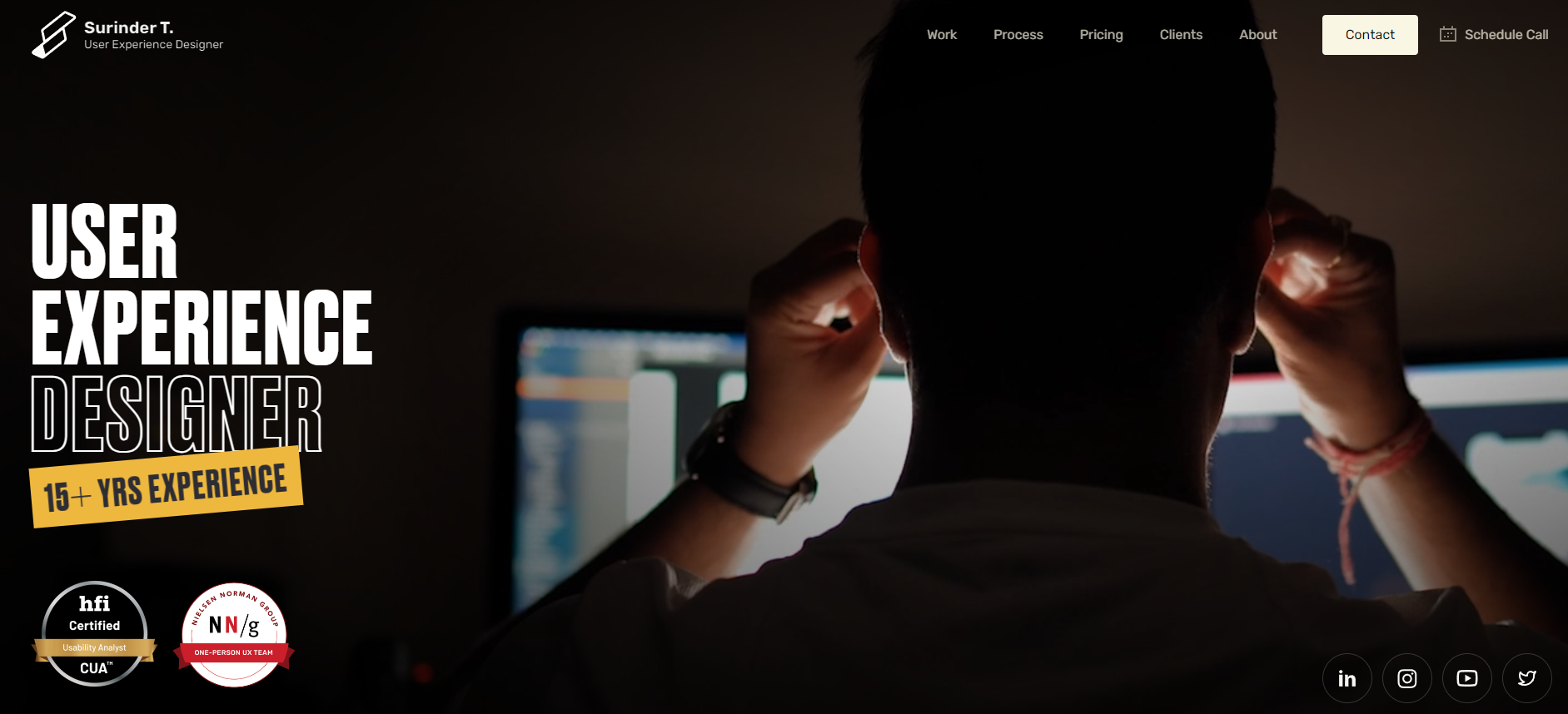 Screenshot of Surinder Thakur's website