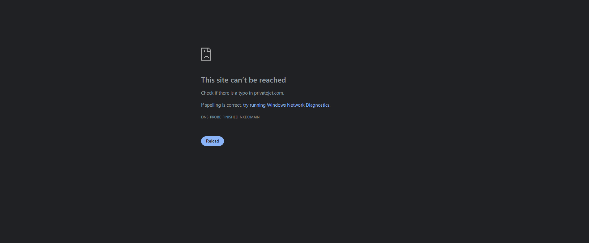 privatejet.com homepage screenshot