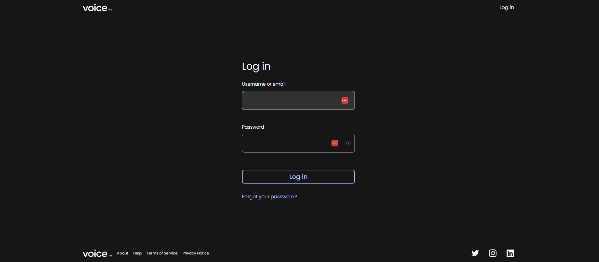 voice.com homepage screenshot