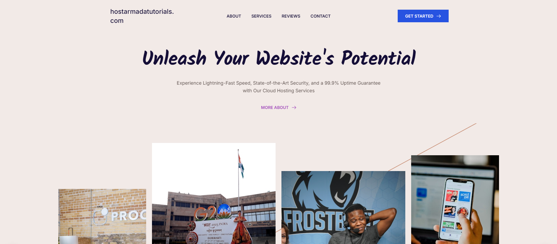 AI web design of HostArmada screenshot