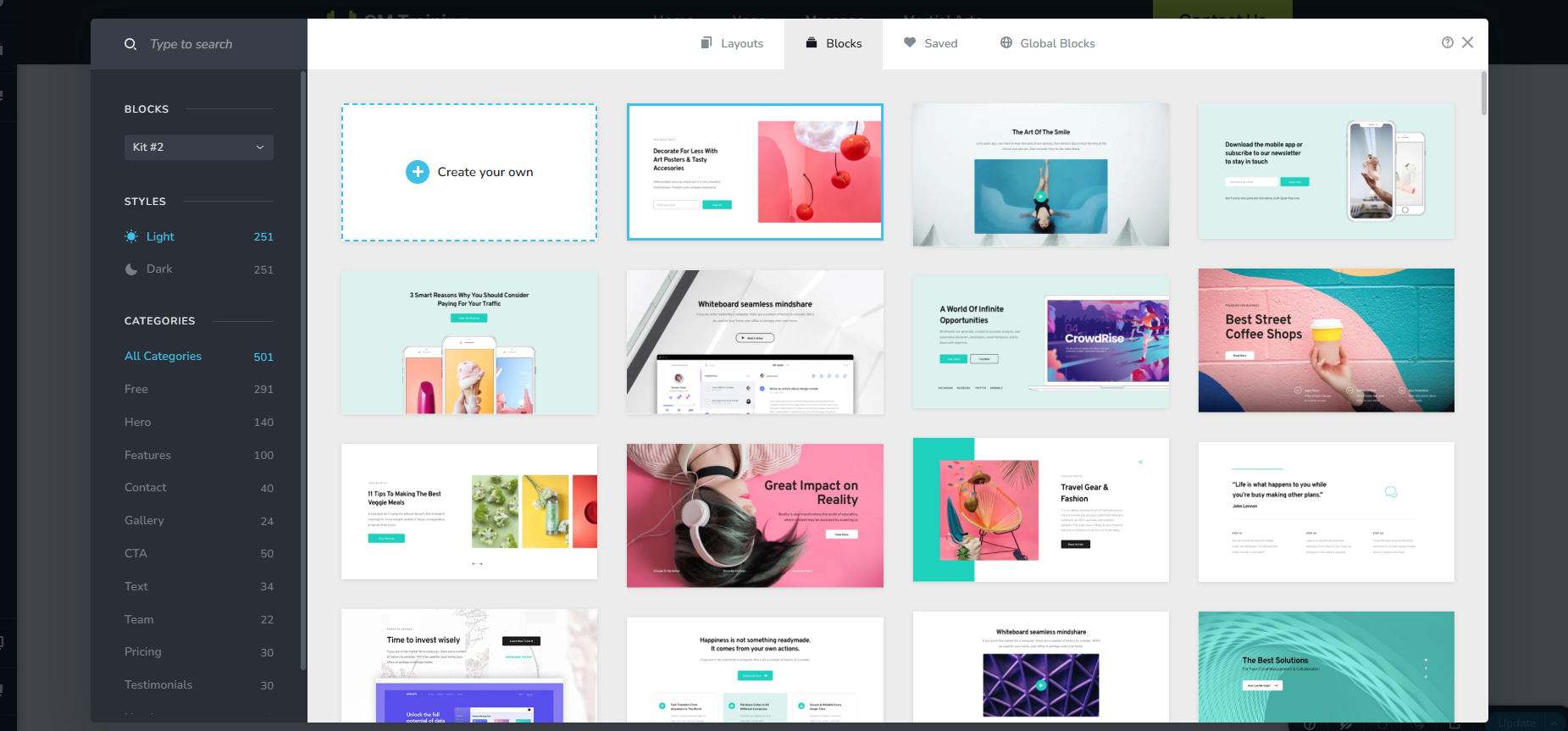 Templates screenshot