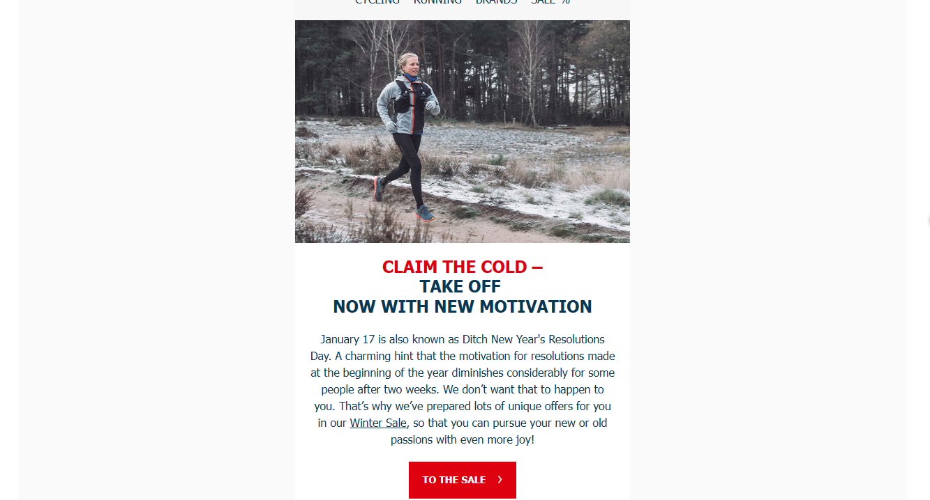 Email showcasing accessability best practices