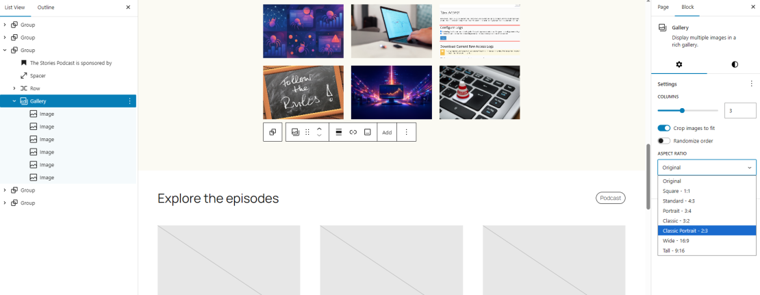 Better Gallery Ratios