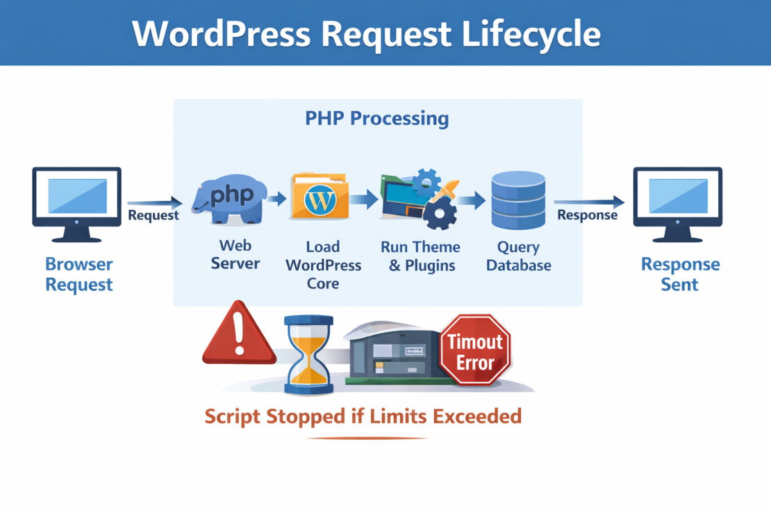 Understanding WordPress request lifecycle is the first step thowards PHP timeout fix