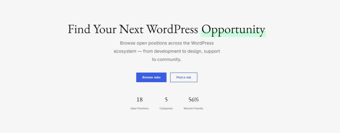 WordPress.org Jobs board screenshot