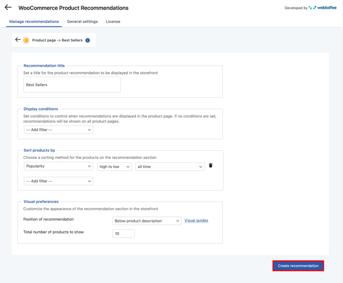 Configure Display Settings and Conditions