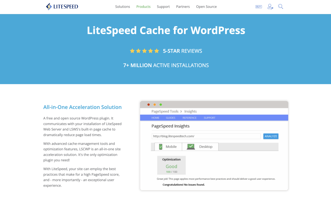 litespeed cache homepage
