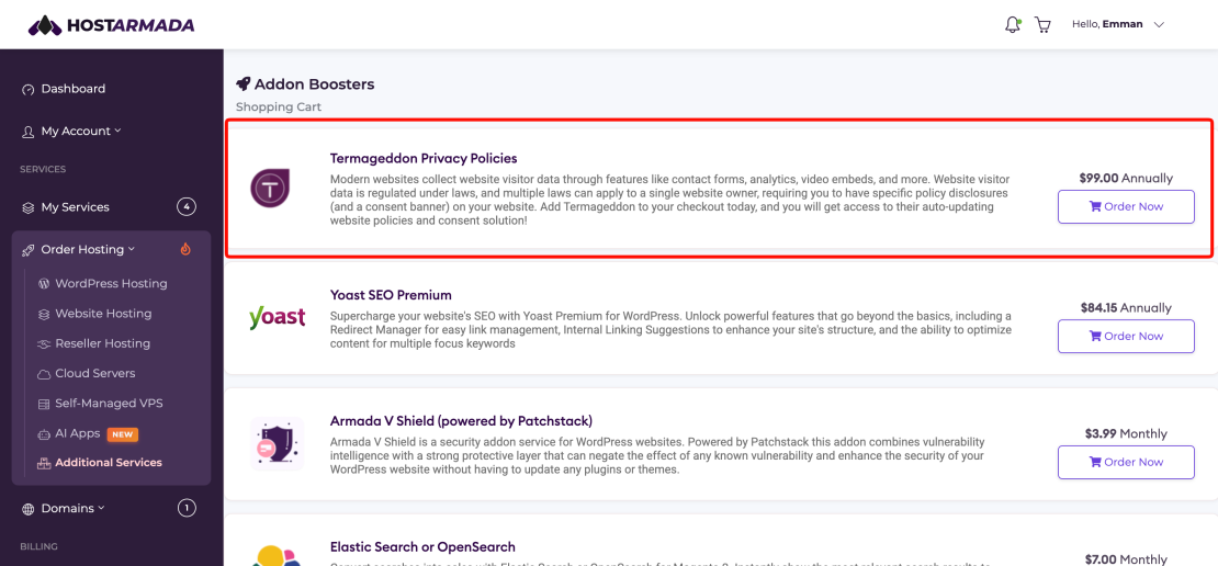 buy termageddon addon booster from the addons page
