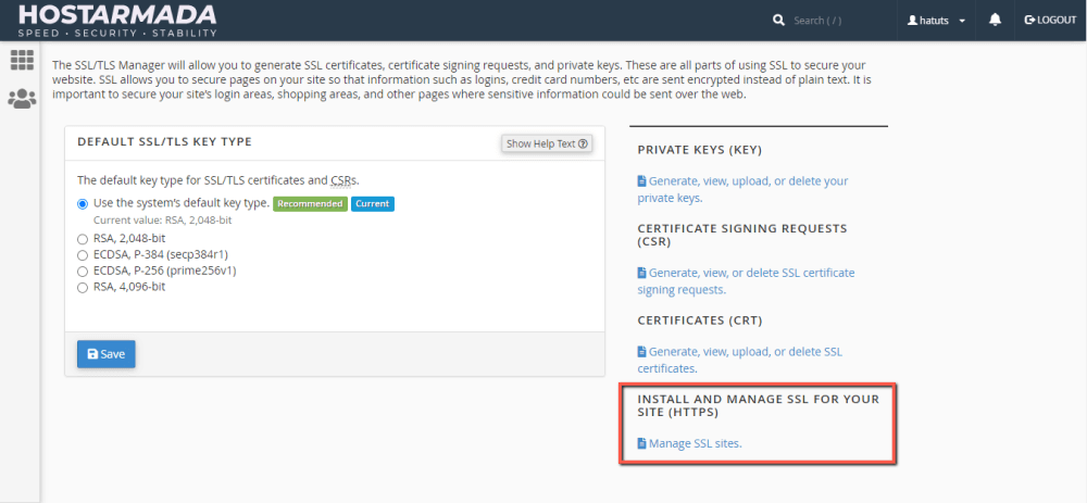 Install and Manage SSL certificates in cPanel