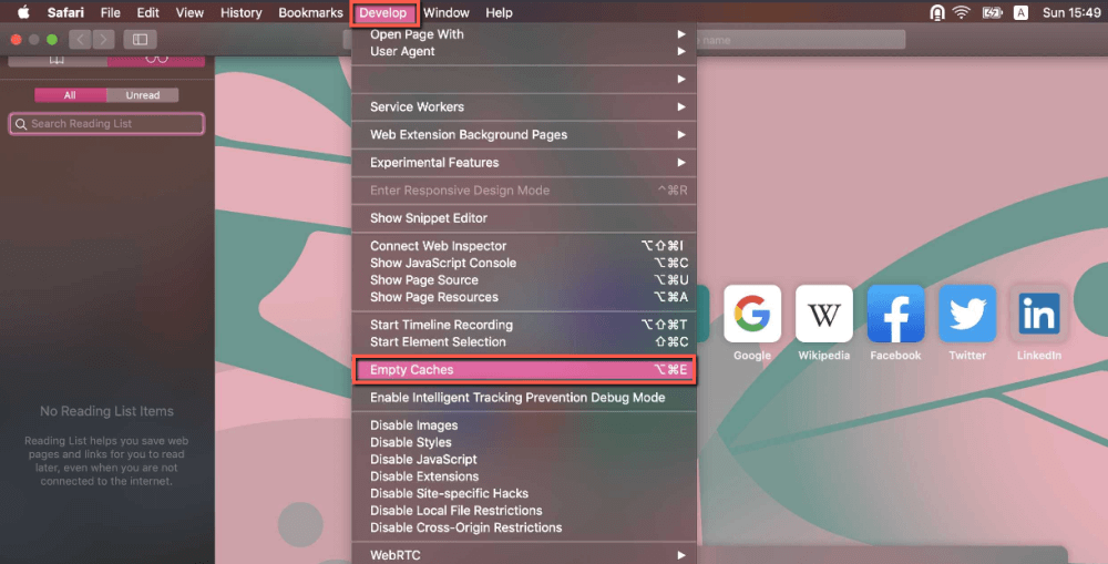 Safari - Clear Browser Cache