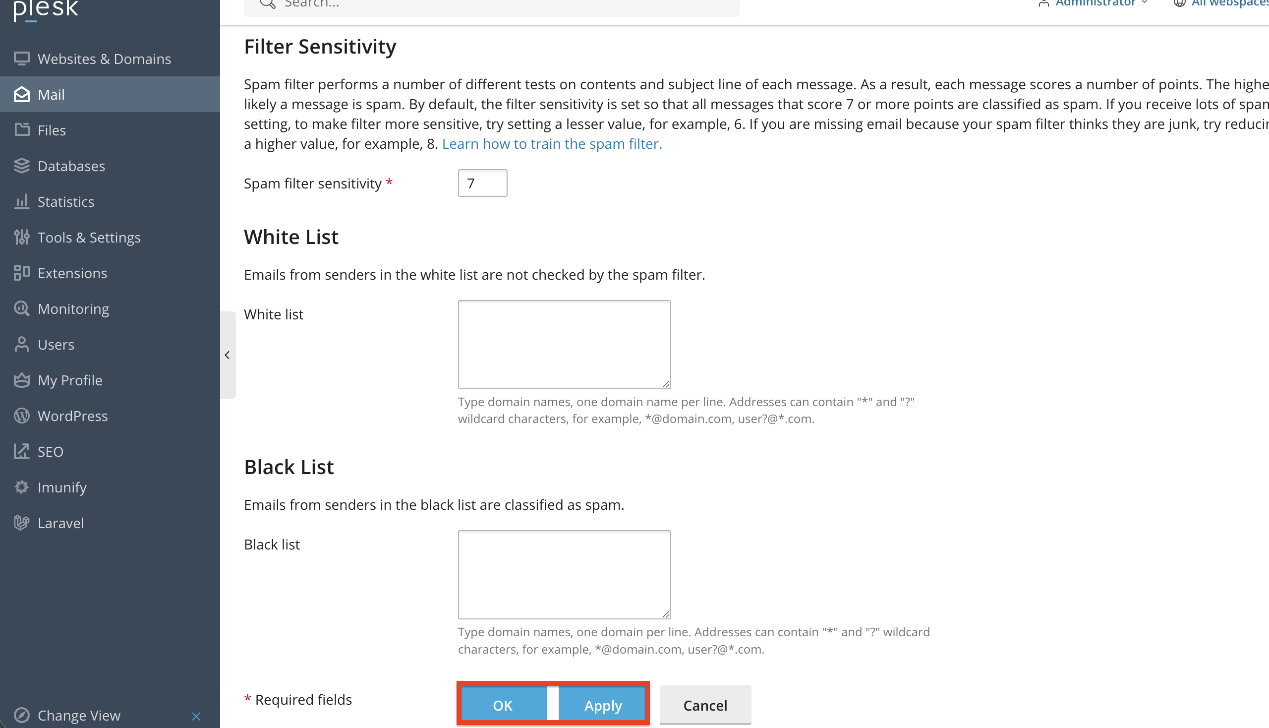 confirm-spam-settings