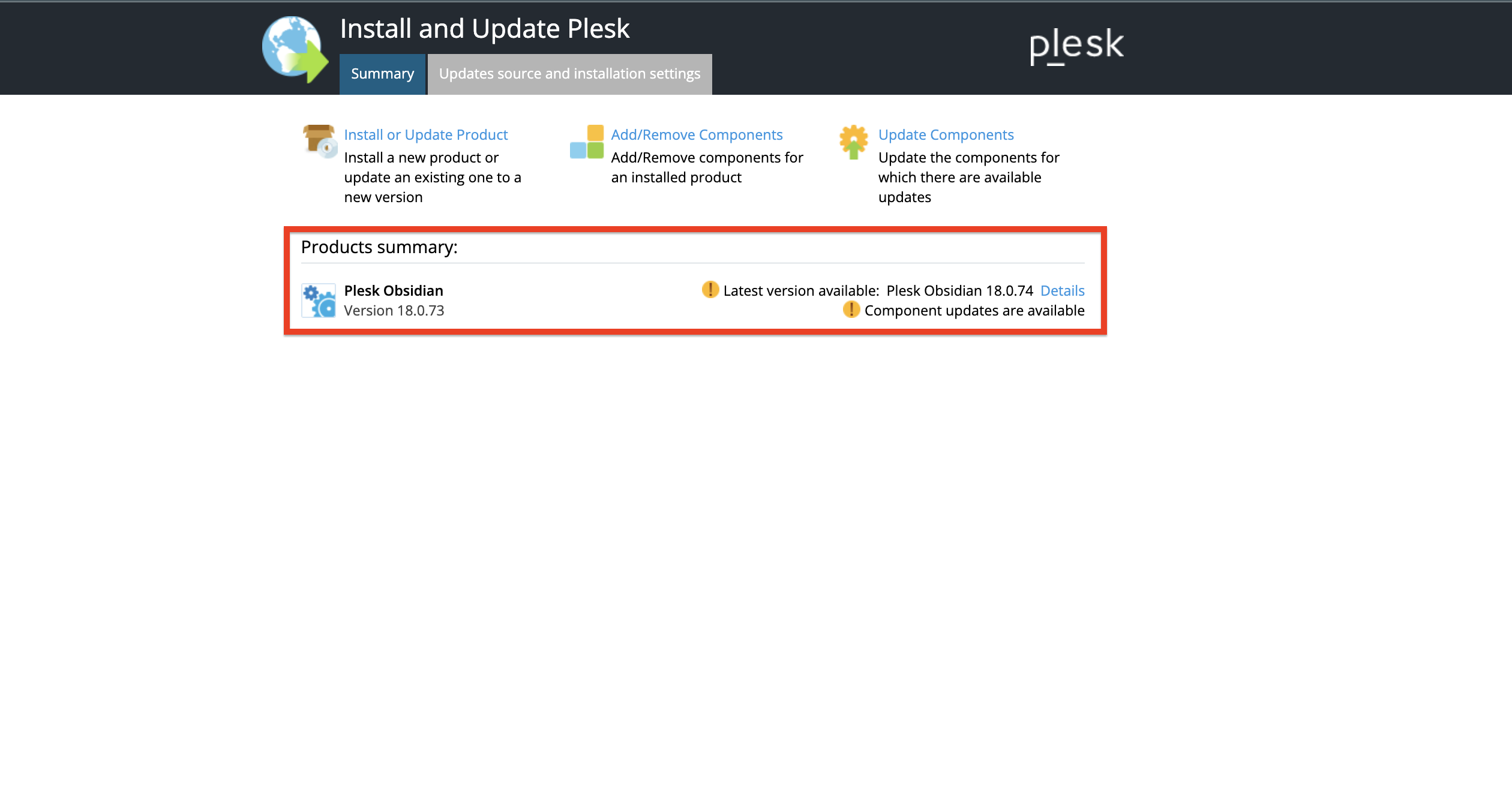 plesk-summary