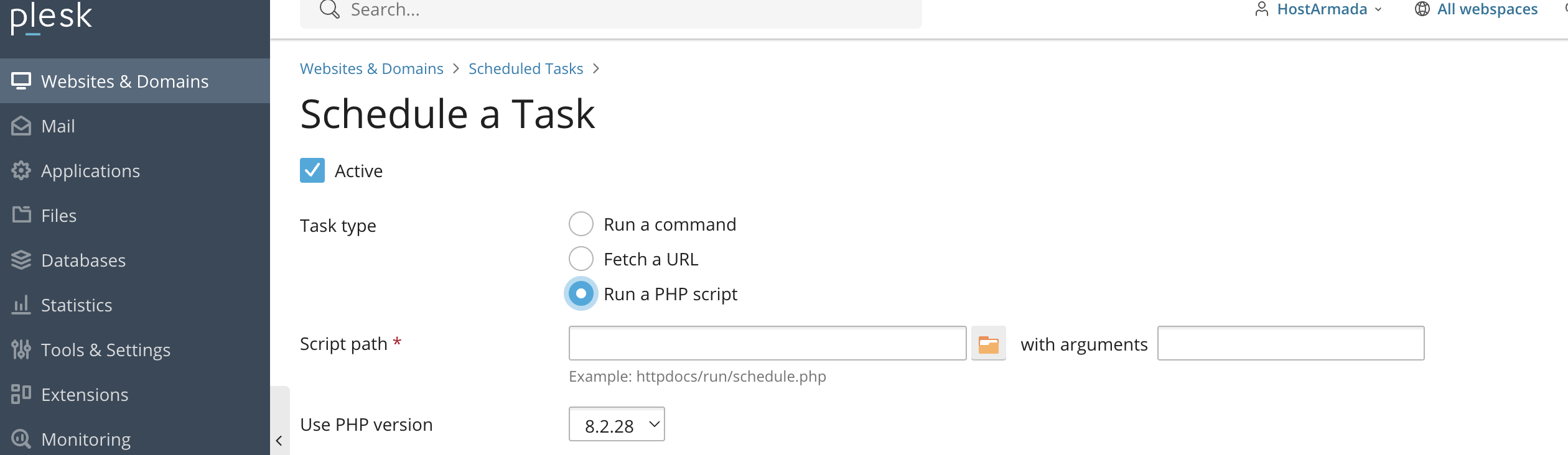 run-a-php-script
