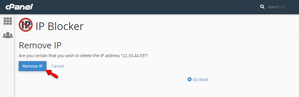 Confirming the deletion of IP address