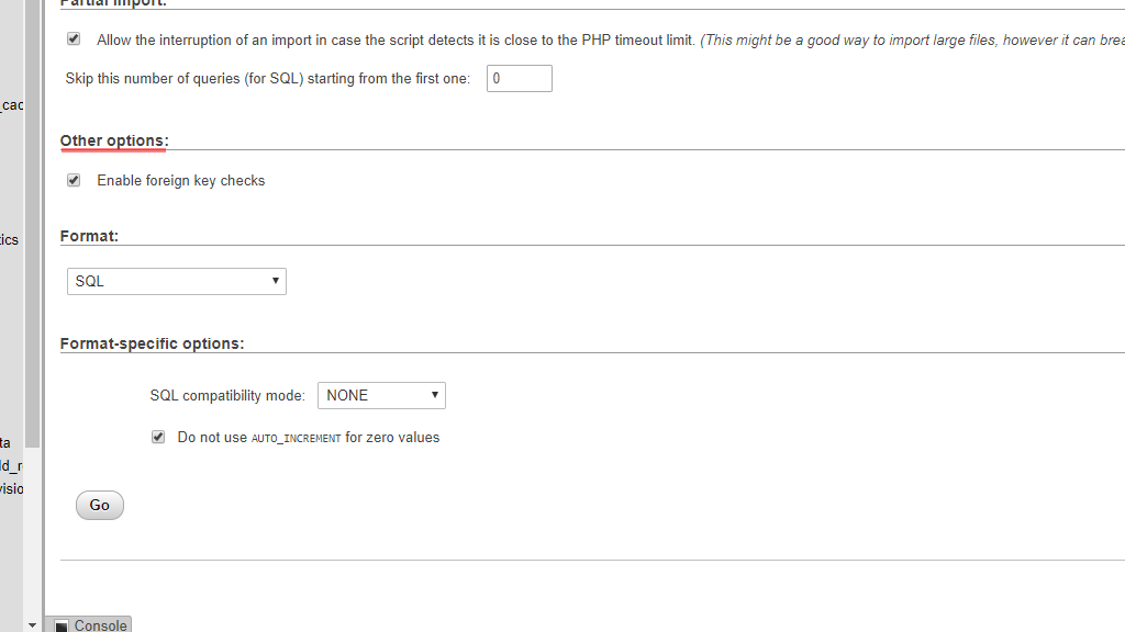 Enable foreign key checks
