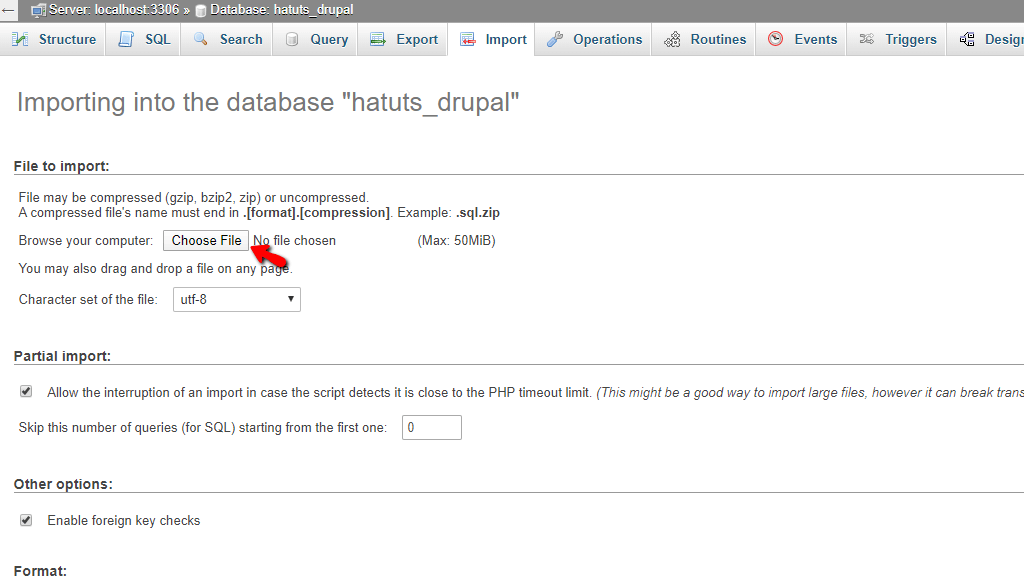 Select file to import