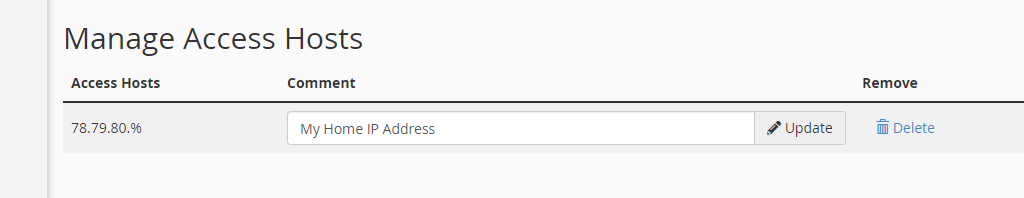 Manage allowed IP addresses