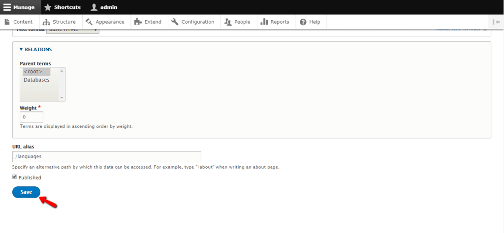 Configuring Relations and URL Alias
