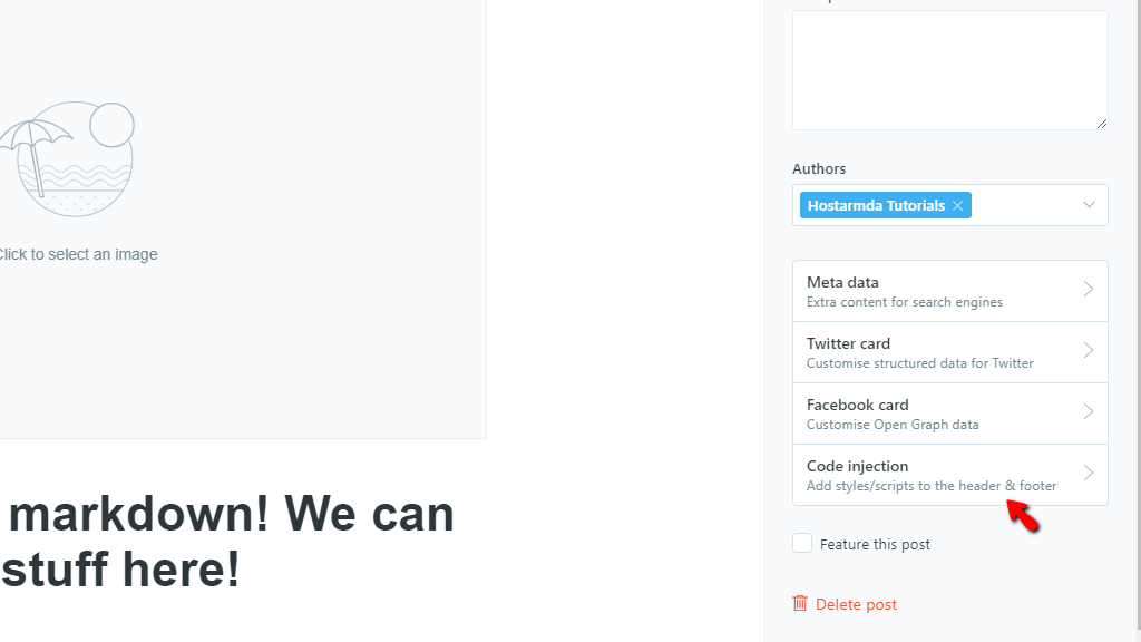 Select Code Injection option
