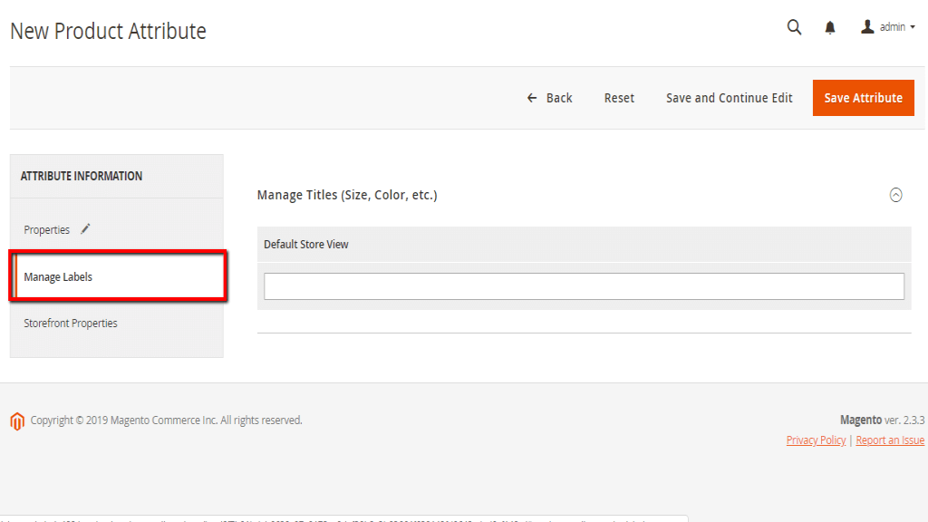 Manage Labels