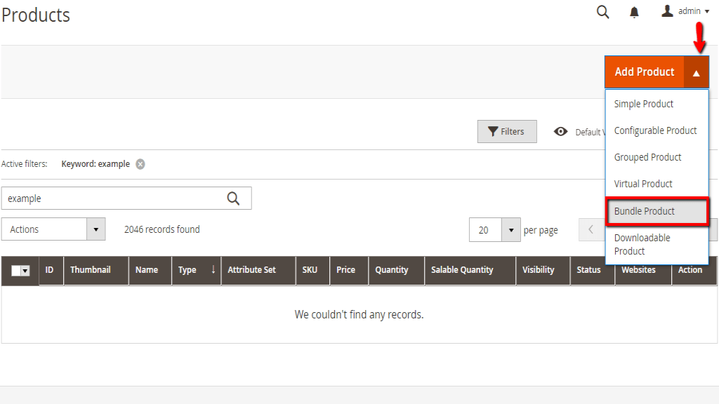 Adding Bundle Product