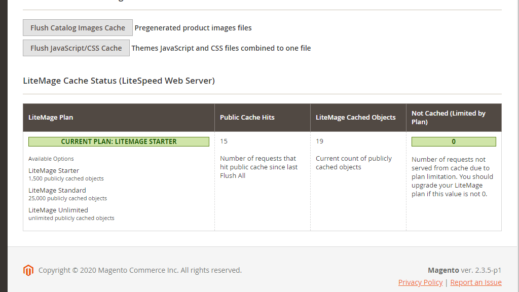 Magento LiteMage module status