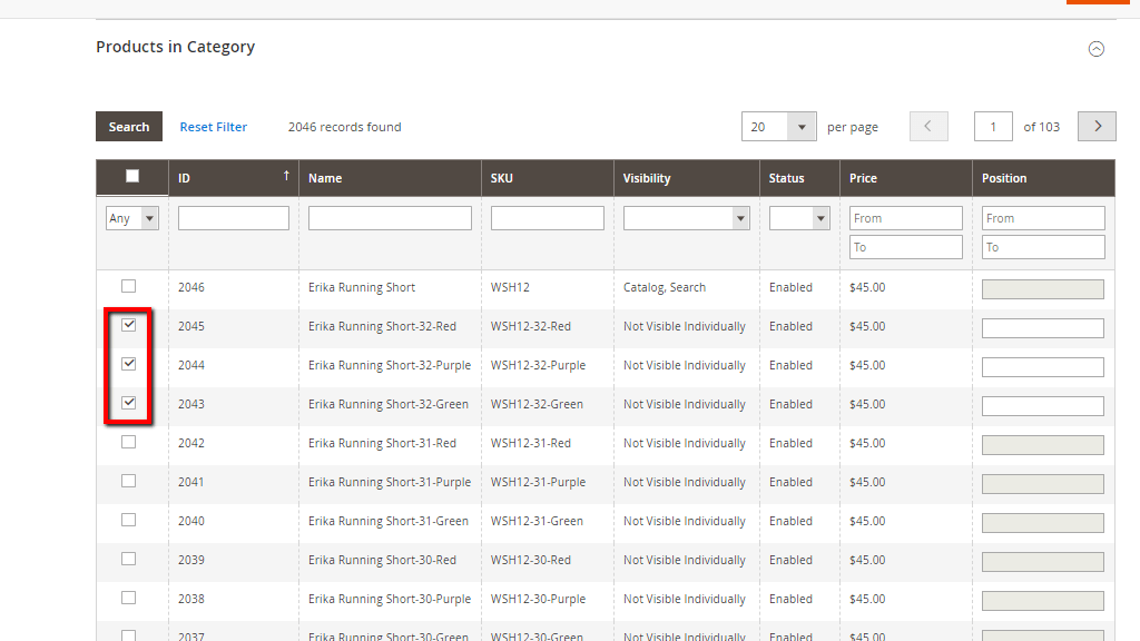 Products in Category