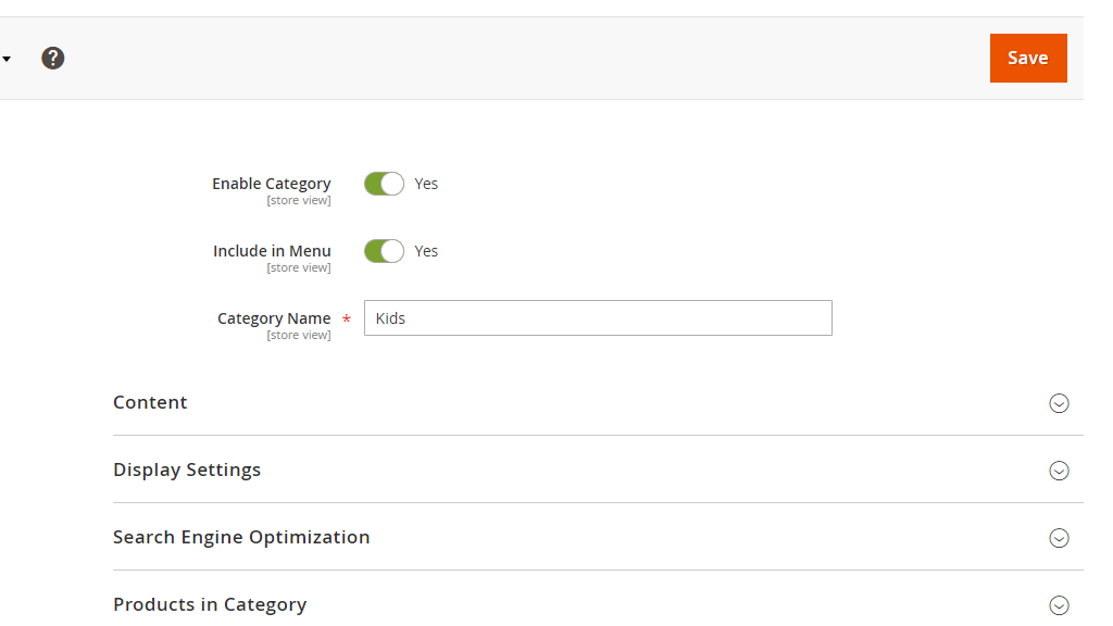 General Category Settings