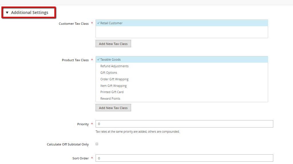 Configuring the additional settings