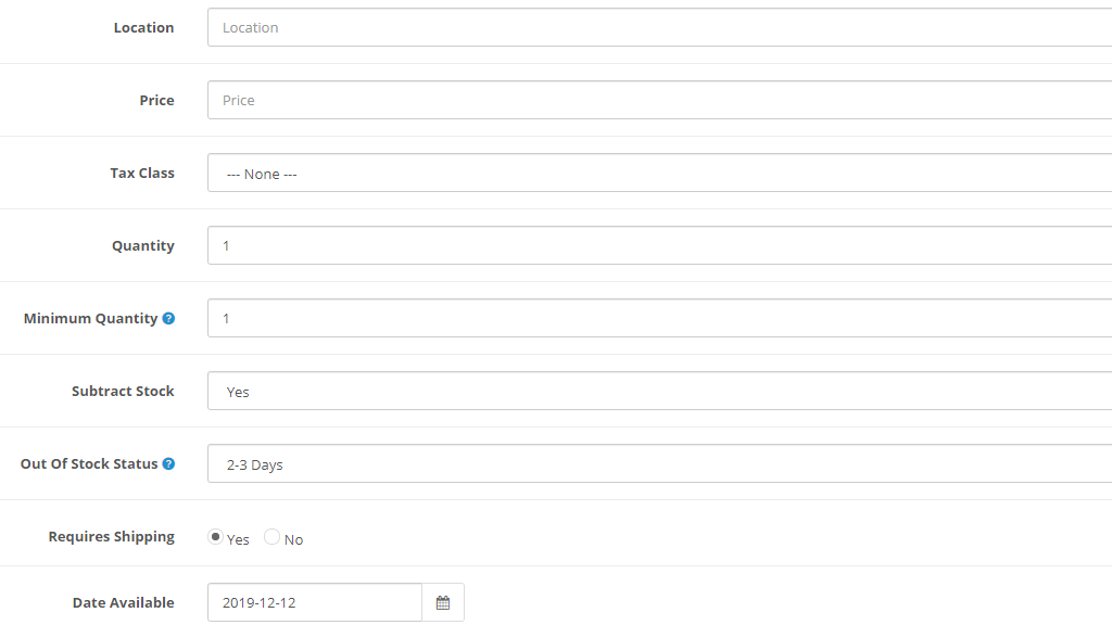 Data Tab additional settings