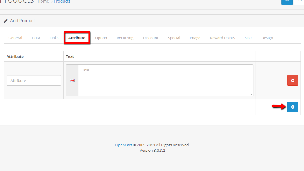 Attribute Tab settings