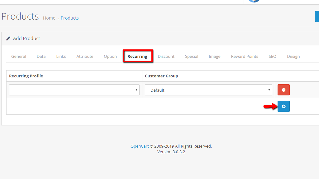 Recurring Tab settings