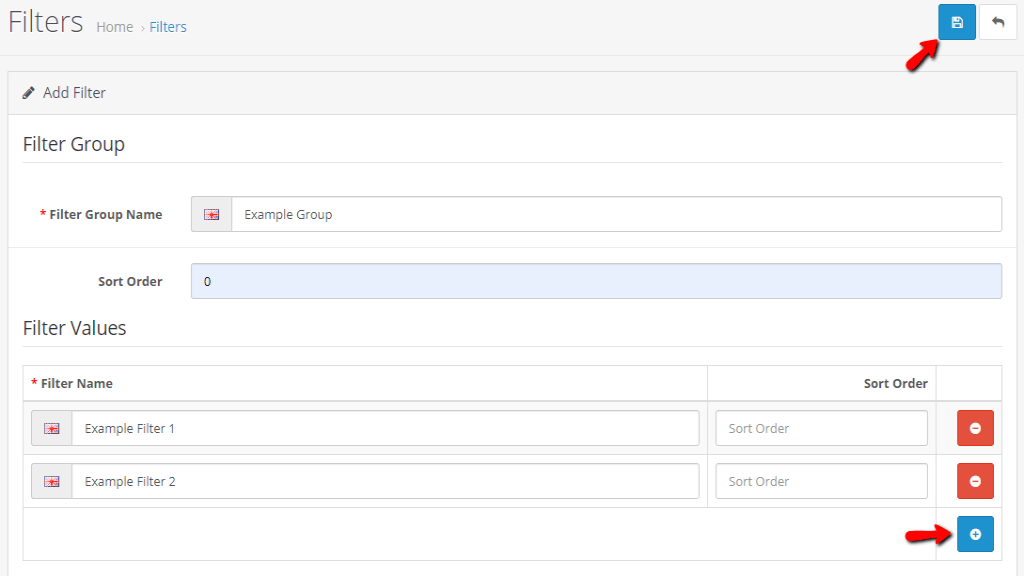 Adding filters to the group