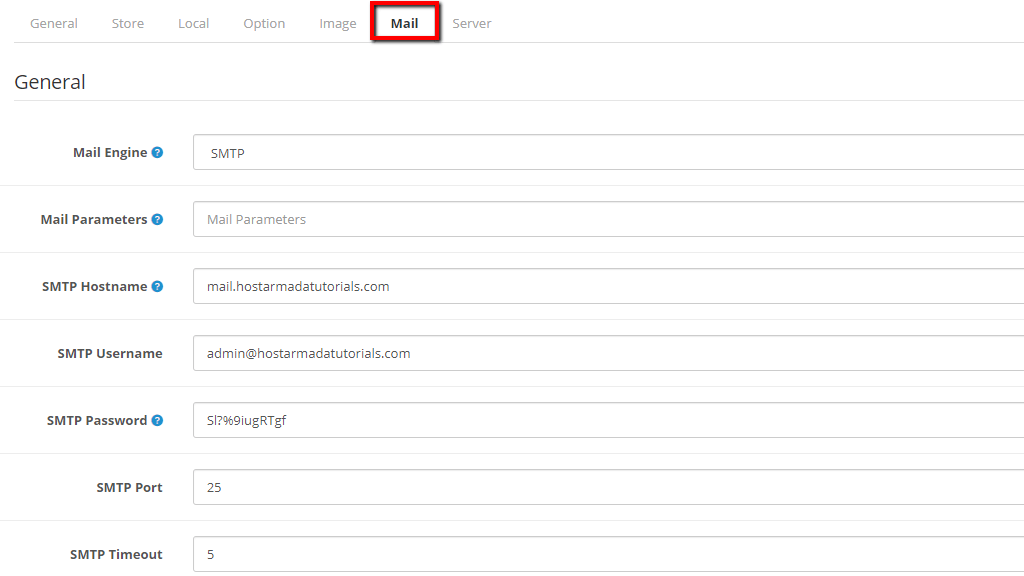 Configuring Mail settings