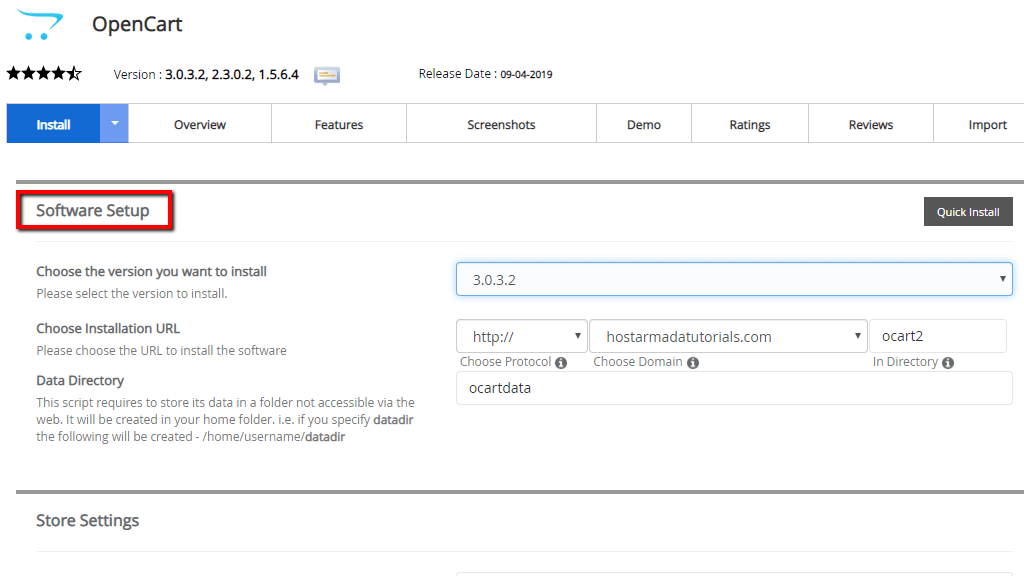 Software Setup Section
