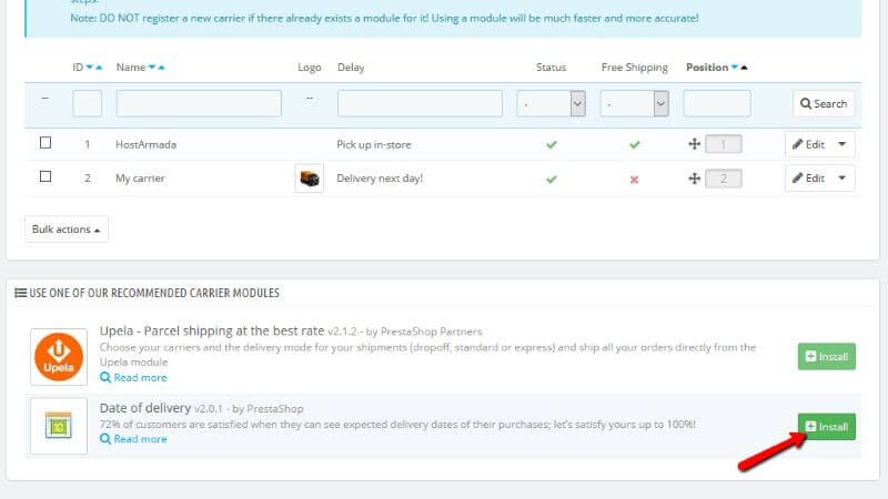 Installing new carrier module