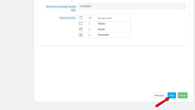 Move to the next step when adding a carrier