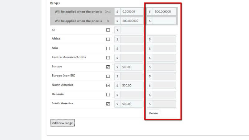 New column for the zones