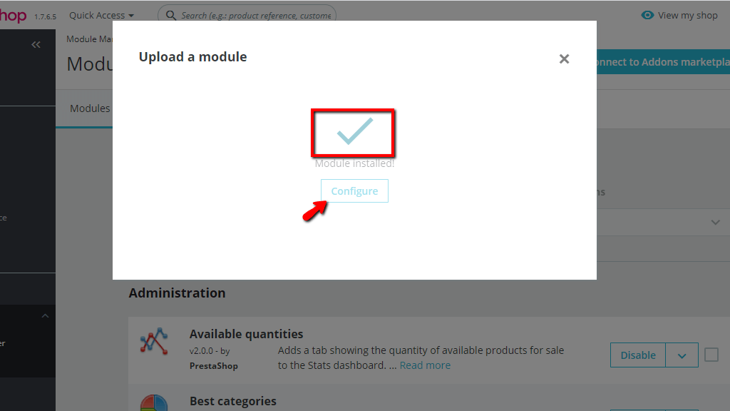 PrestaShop LiteSpeed Cache Module Installed