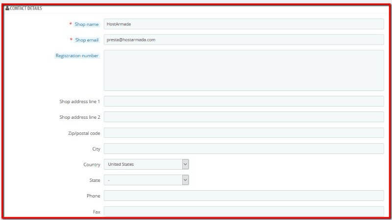 Configuring the Contact Details