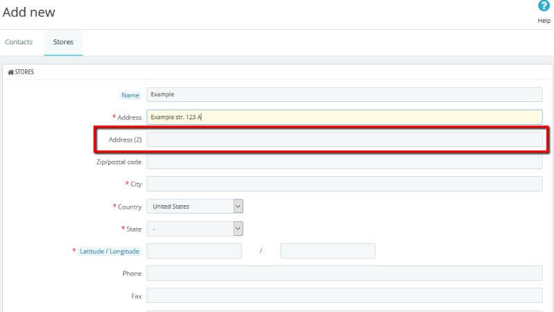 Configuring the Store Address (2)