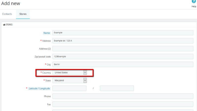 Configuring the Country