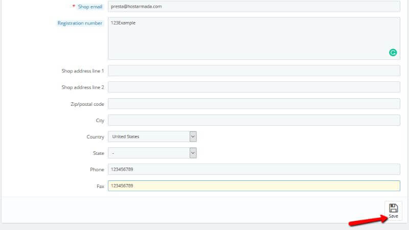 Saving Store Contact Details