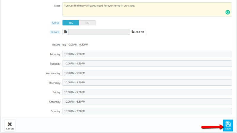 Saving the Store Contact