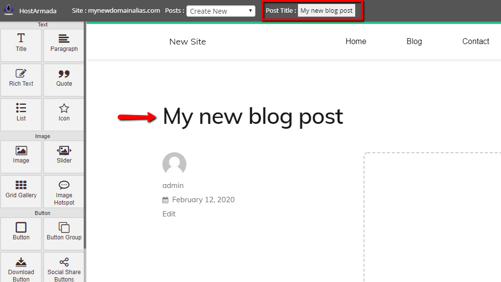 Post title shown on page
