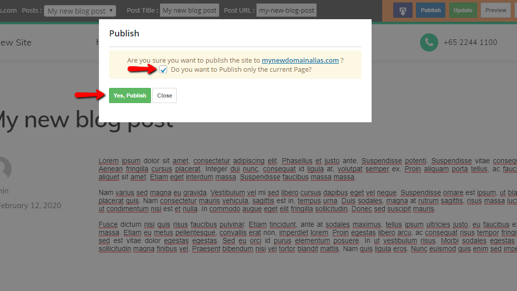 Publishing your blog post
